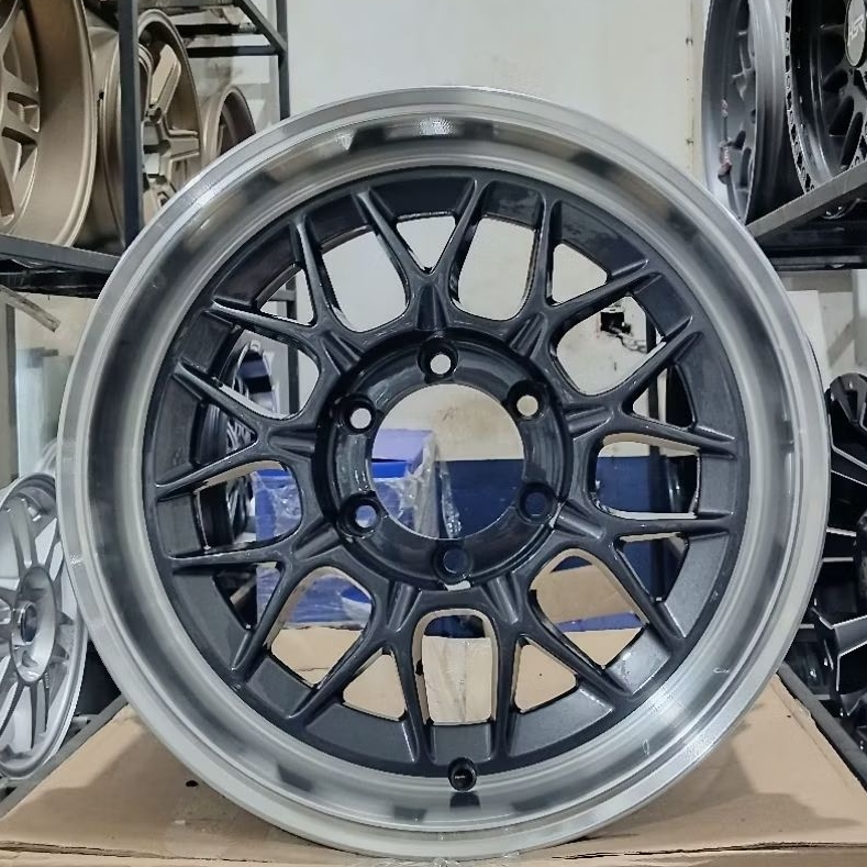 Velg mobil baut 6 pajero Ring 17 model BBS merk Hsr type Dulupi lebar 9 pelek mobil r17 Model JDM fo