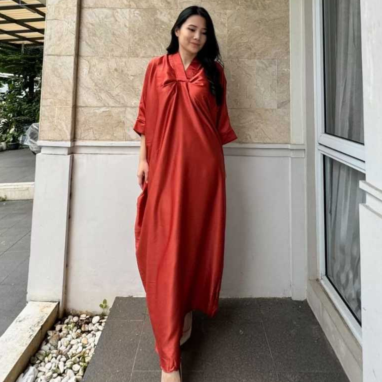 Kaftan Polos Satin Velvet Premium Wanita- Kaftan Pesta, kondangan