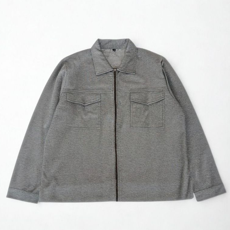 Basic Zipper Work Jacket Double Pocket Boxy
