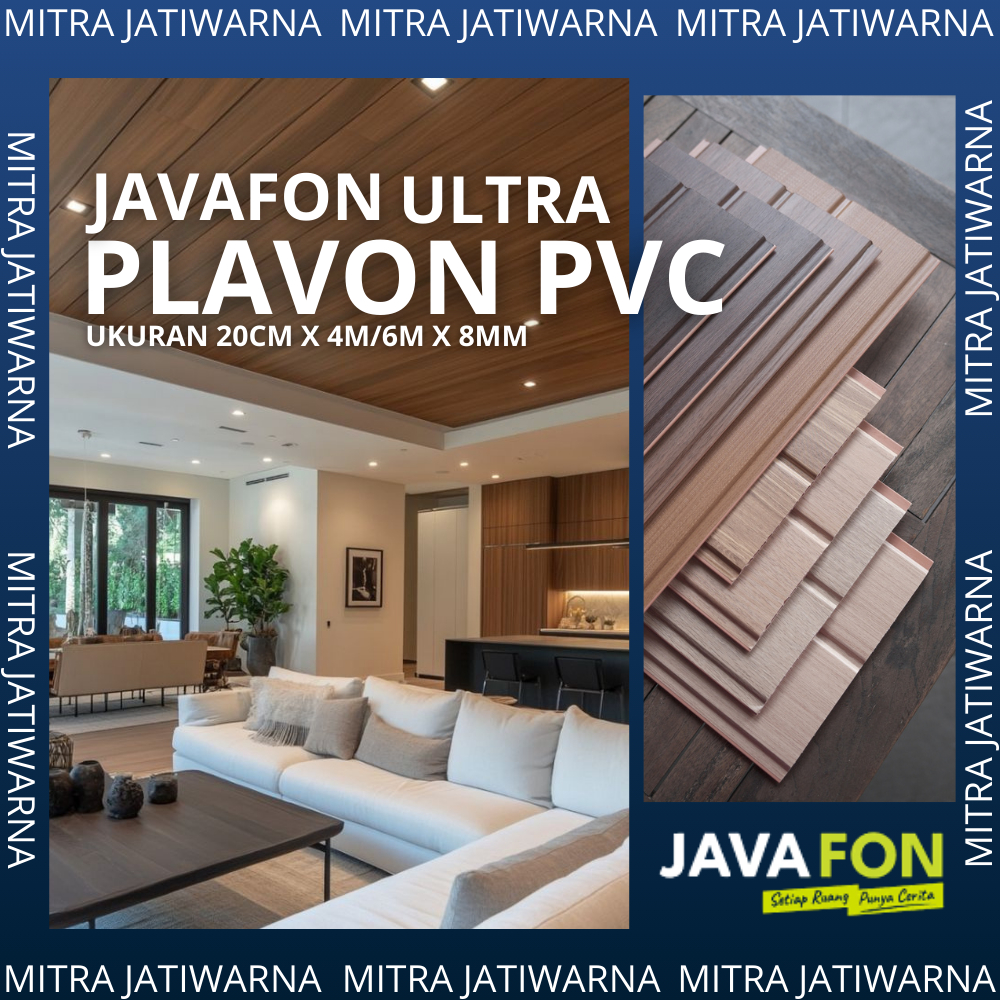 Javafon ULTRA - plafon modern - model serat kayu - panjang 3 meter dan 4 meter