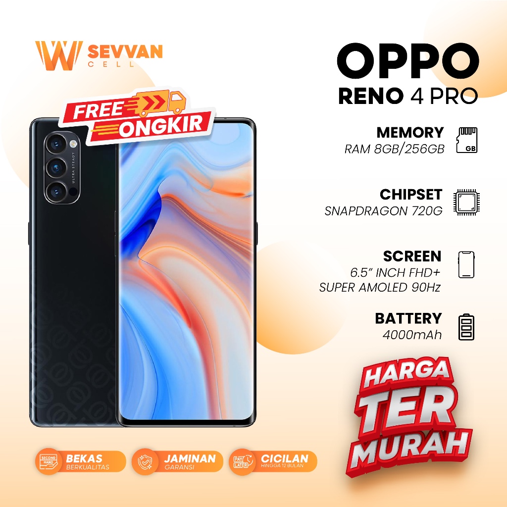 Handphone Oppo Reno 4 Pro Ram 8 256 GB