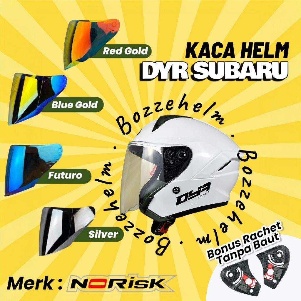 BOZZEHELM Kaca Helm DYR Subaru Visor Helm DYR Subaru  Flat Datar Original Norisk