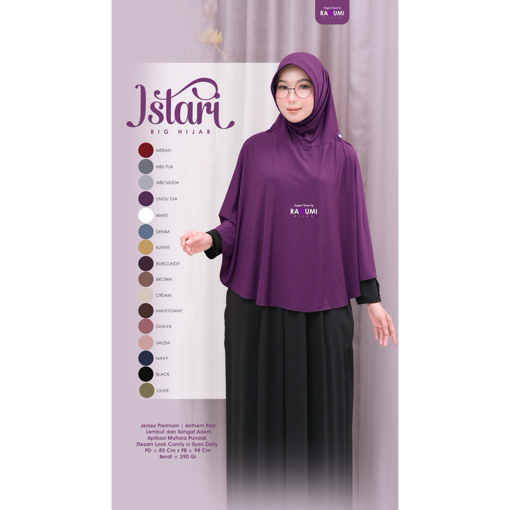 ISTARY BIG HIJAB ORIGINAL BY RAQUMI HIJAB / JILBAB JERSEY PREMIUM JUMBO