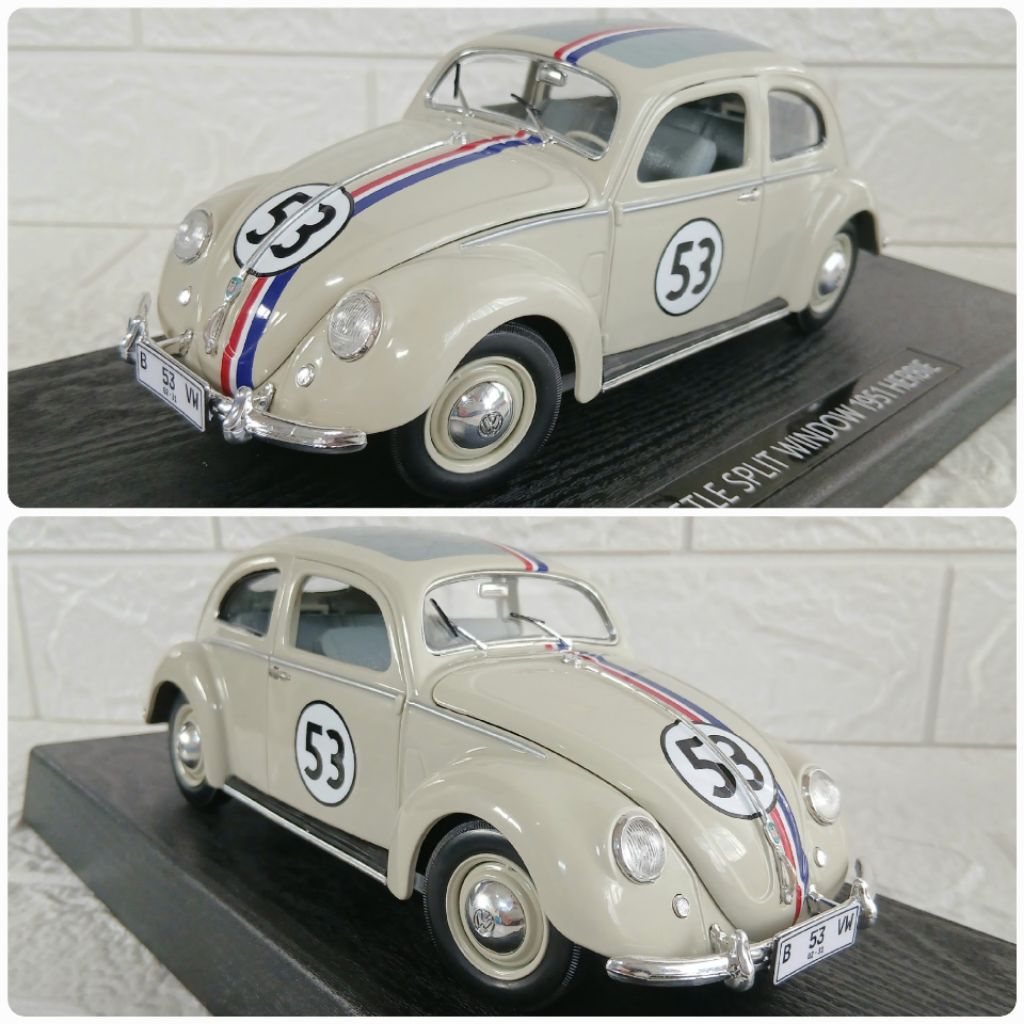Diecast / Miniatur Maisto VW Volkswagen Beetle Kafer Kodok Split Window Herbie skala 1:18