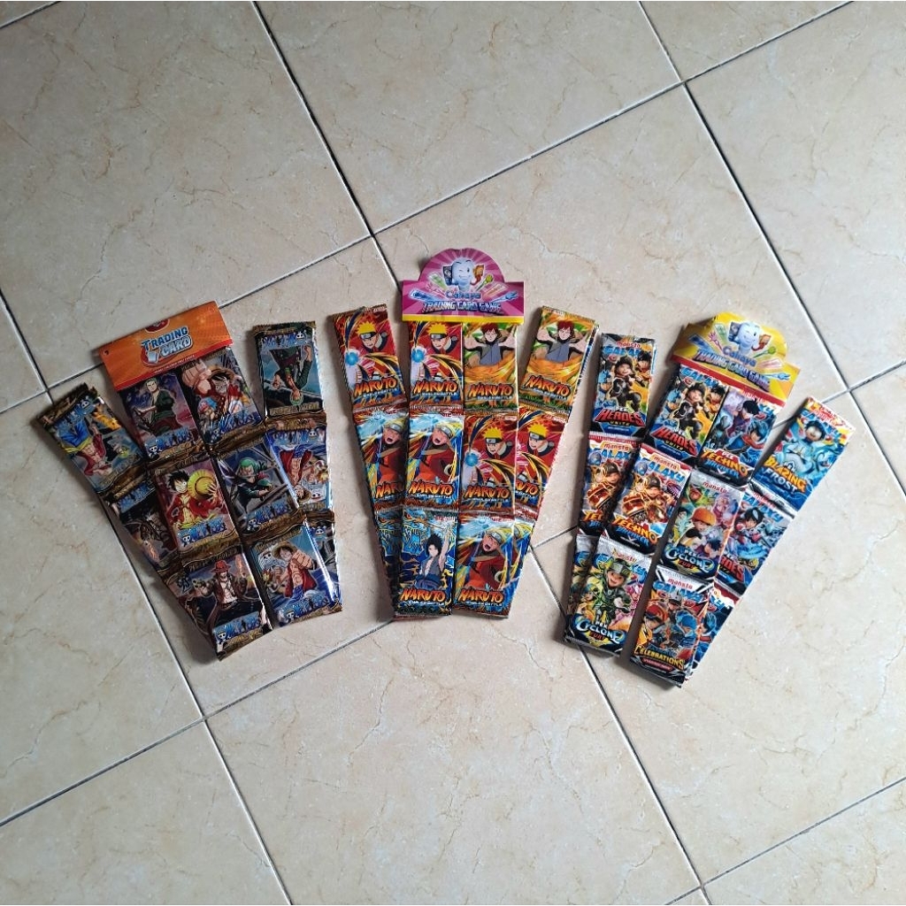 Mainan Anak Kartu Trading Naruto Trading Card One Piece boboboy & Naruto Terbaru Bahan Lebih Tebal d