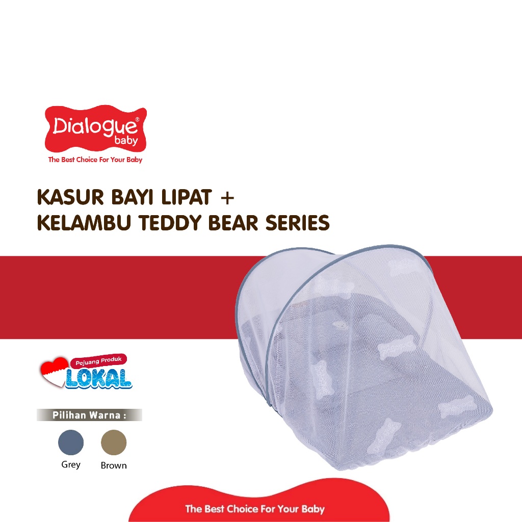 Dialogue Baby Kasur Bayi Lipat + Kelambu Anti Nyamuk Teddy Bear Series 2in1 Sofa Bed Portable Travel