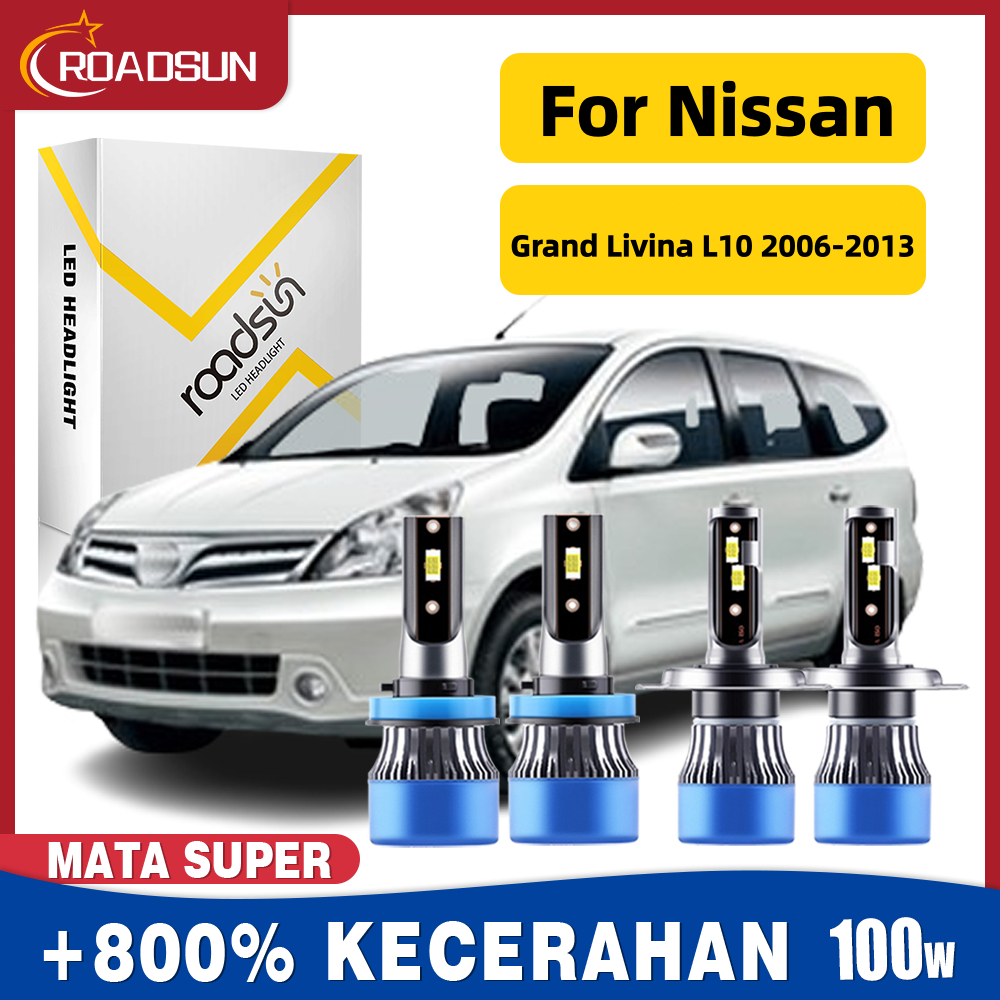 Cocok Untuk Nissan Grand Livina L10 2006-2013 Led Lampu Depan Mobil Bohlam Hi/Lo Beam Lampu Kabut Su