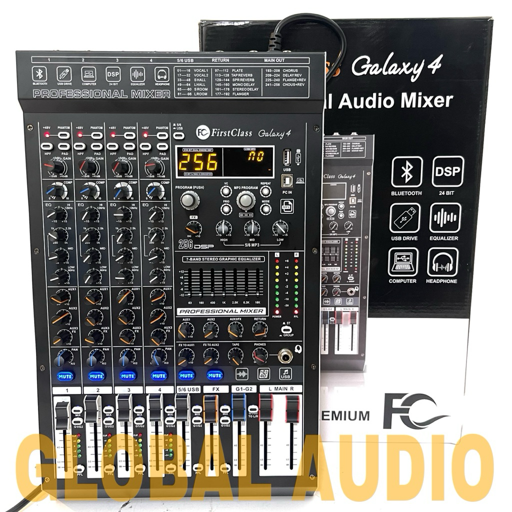 Mixer Audio FirstClass Galaxy 4 6Channel Original Profesional Micer DSP 256 Phantom 48V Bluetooth US