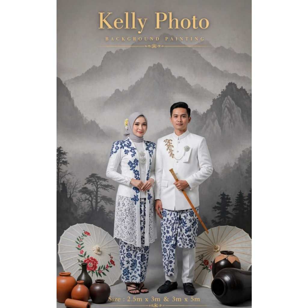 BACKGROUND KAIN MOTIF PEMANDANGAN KAIN BACKDROP STUDIO FOTO PHOTO LATAR