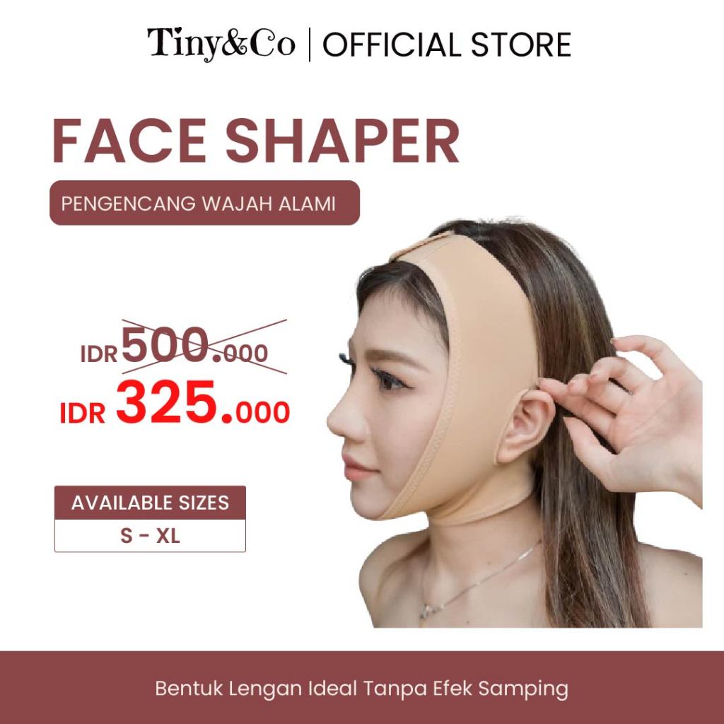 Tiny&Co.id | Face Shaper | Meniruskan - Membentuk V-line | Double Compression | Korset Wajah