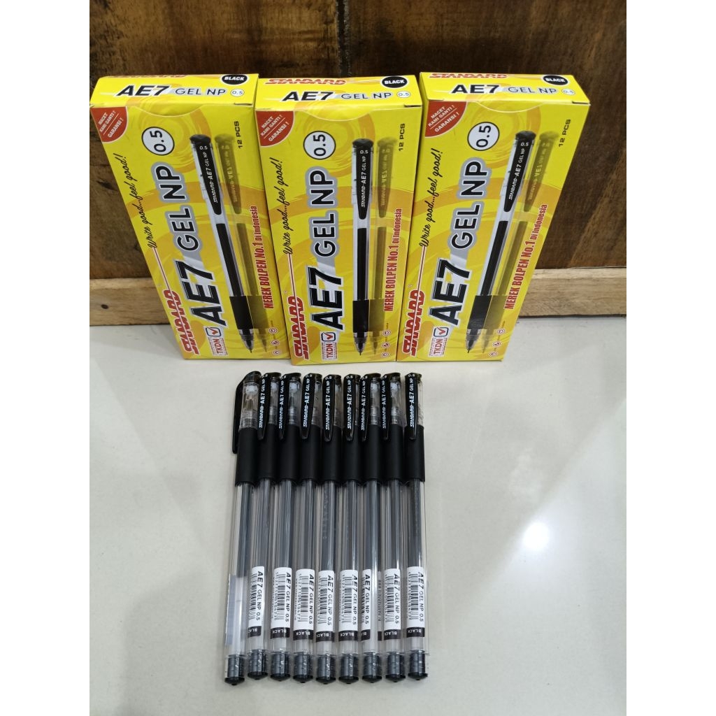 STANDARD PENA AE7 GEL NP 0.5 TINTA HITAM