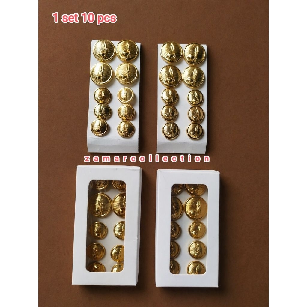 KANCING BAJU PRAMUKA/KANCING BAJU PDU PRAMUKA 1 set 10 biji