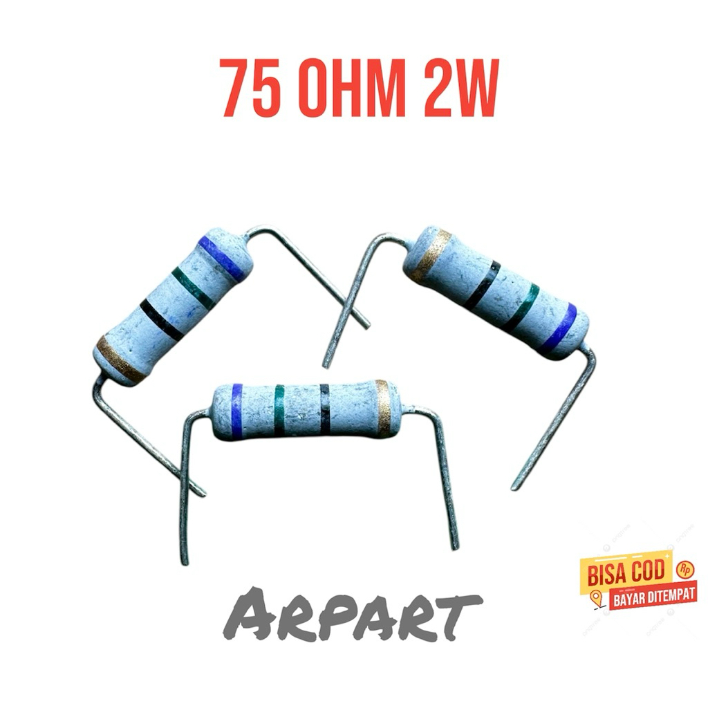 10pcs resistor 75 ohm 2w taiwan