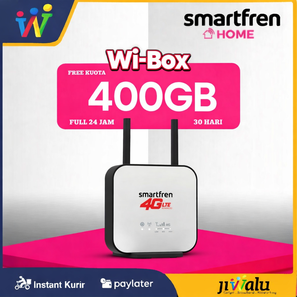 Modem Router Home Smartfren Wi-Box - WiBOX FREE Bonus Kuota 400GB Full Reguler 24 Jam
