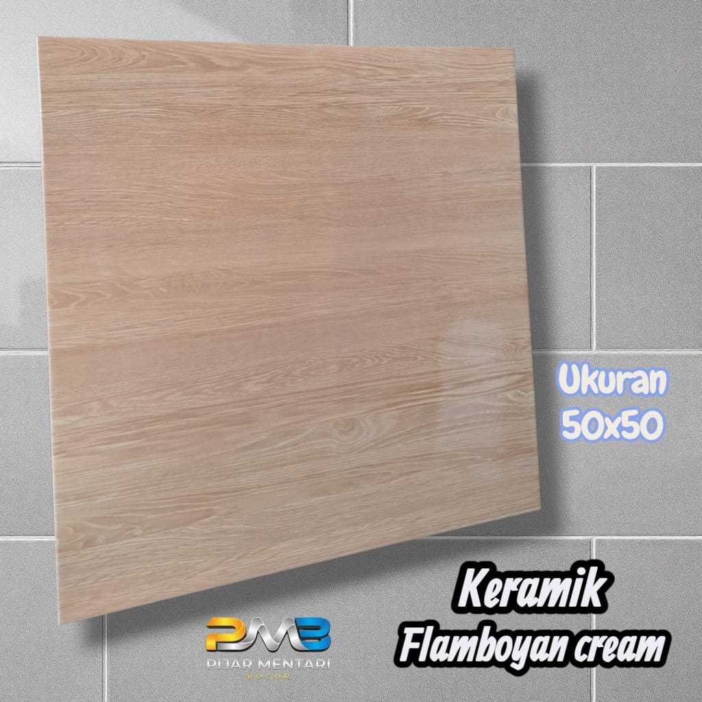 Keramik Lantai Dinding FLAMBOYAN CREAM 50x50 ASIA TILE