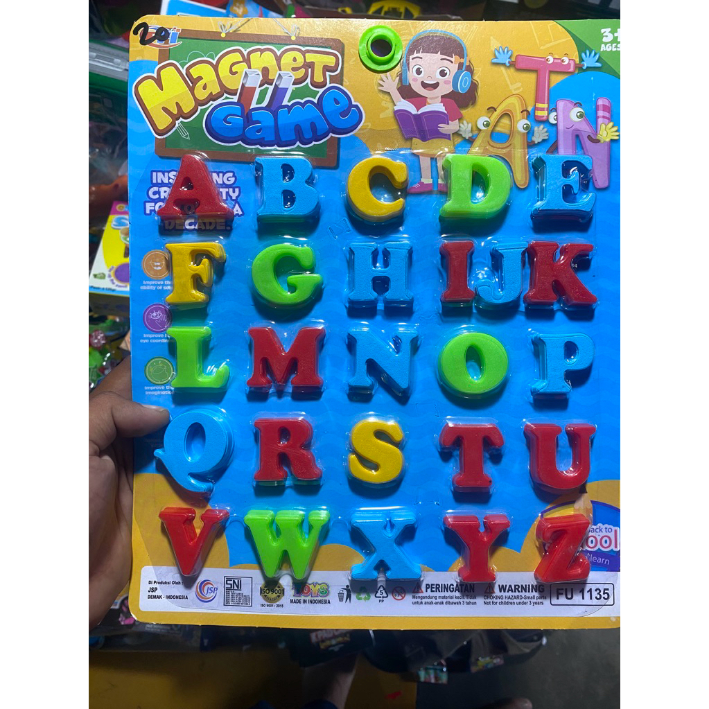 Mainan Edukasi Anak Magnet Game Huruf Abjad