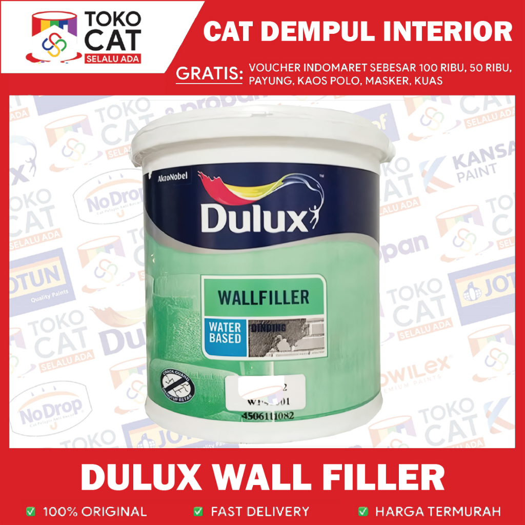 DEMPUL TEMBOK / PLAMIR TEMBOK DULUX WALL FILLER 4KG GALON