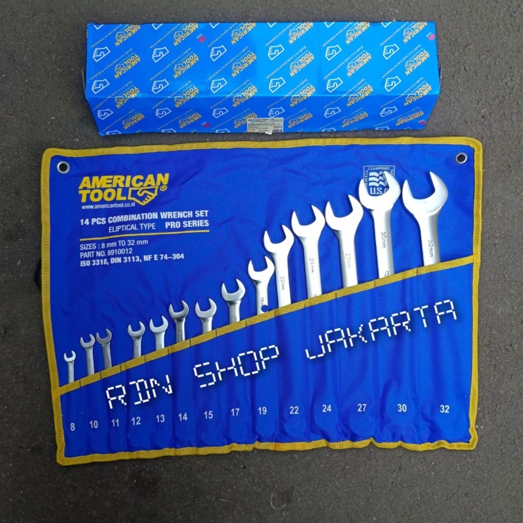 kunci ring pas set 14 pcs 8 mm - 32 mm AMERICAN TOOLS