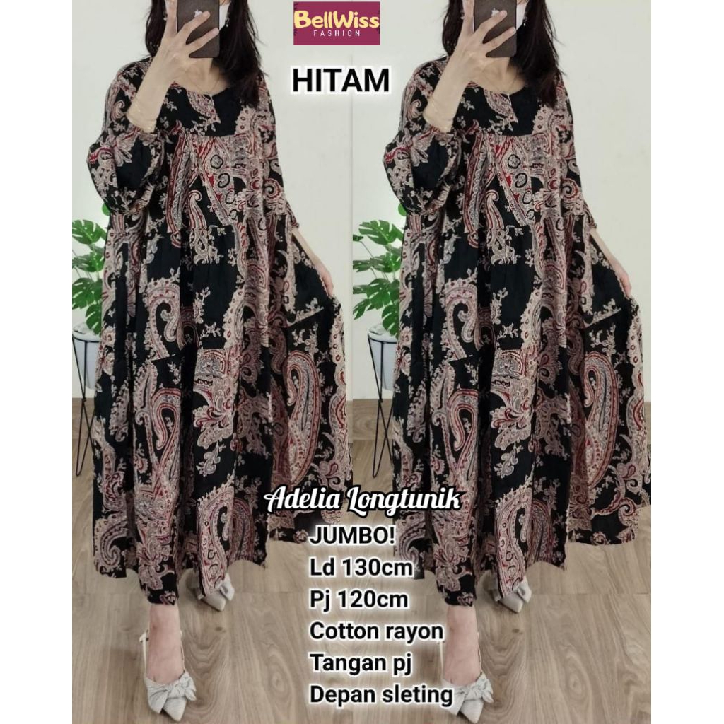 LONG TUNIK JUMBO COTTON RAYON PREMIUM LD 130 PJG 120CM/TUNIK BATIK/TUNIK BUSUI FRIENDLY