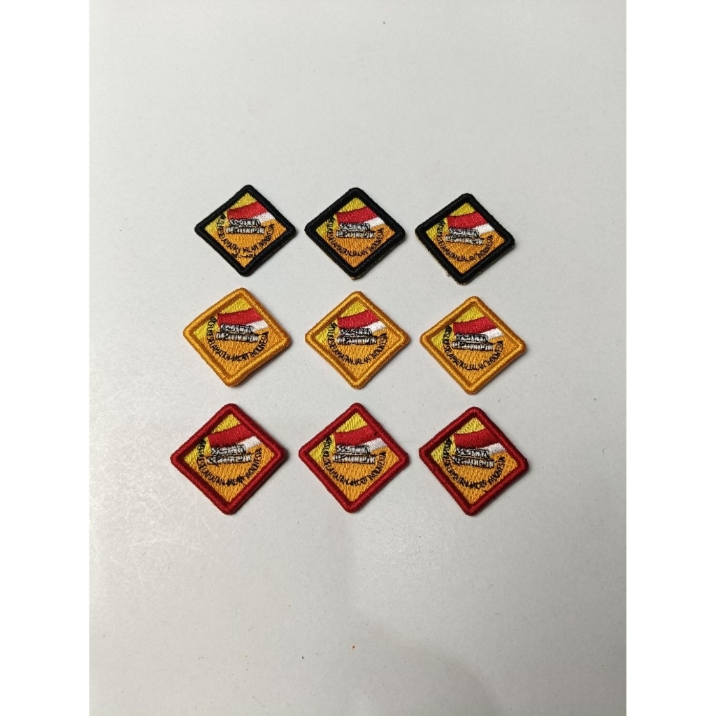 PIN BORDIR PIN AKSI, PIN KESELAMATAN DISHUB AKSI KESELAMATAN  BORDIR TIMBUL PREMIUM MOTIF ELEGAN