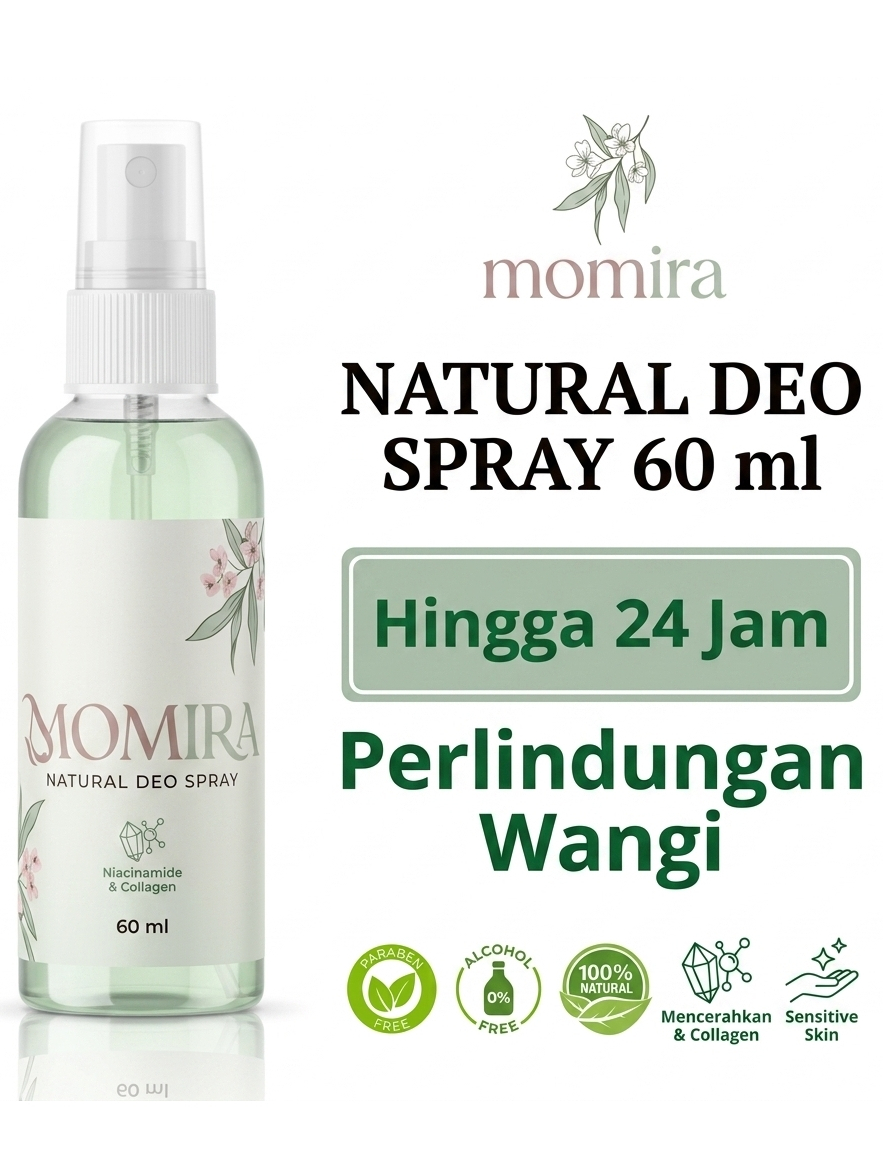 MOMIRA Natural Deo Spray - Tawas Cair Plus Niacinamide & Collagen Rexona Nivea Men