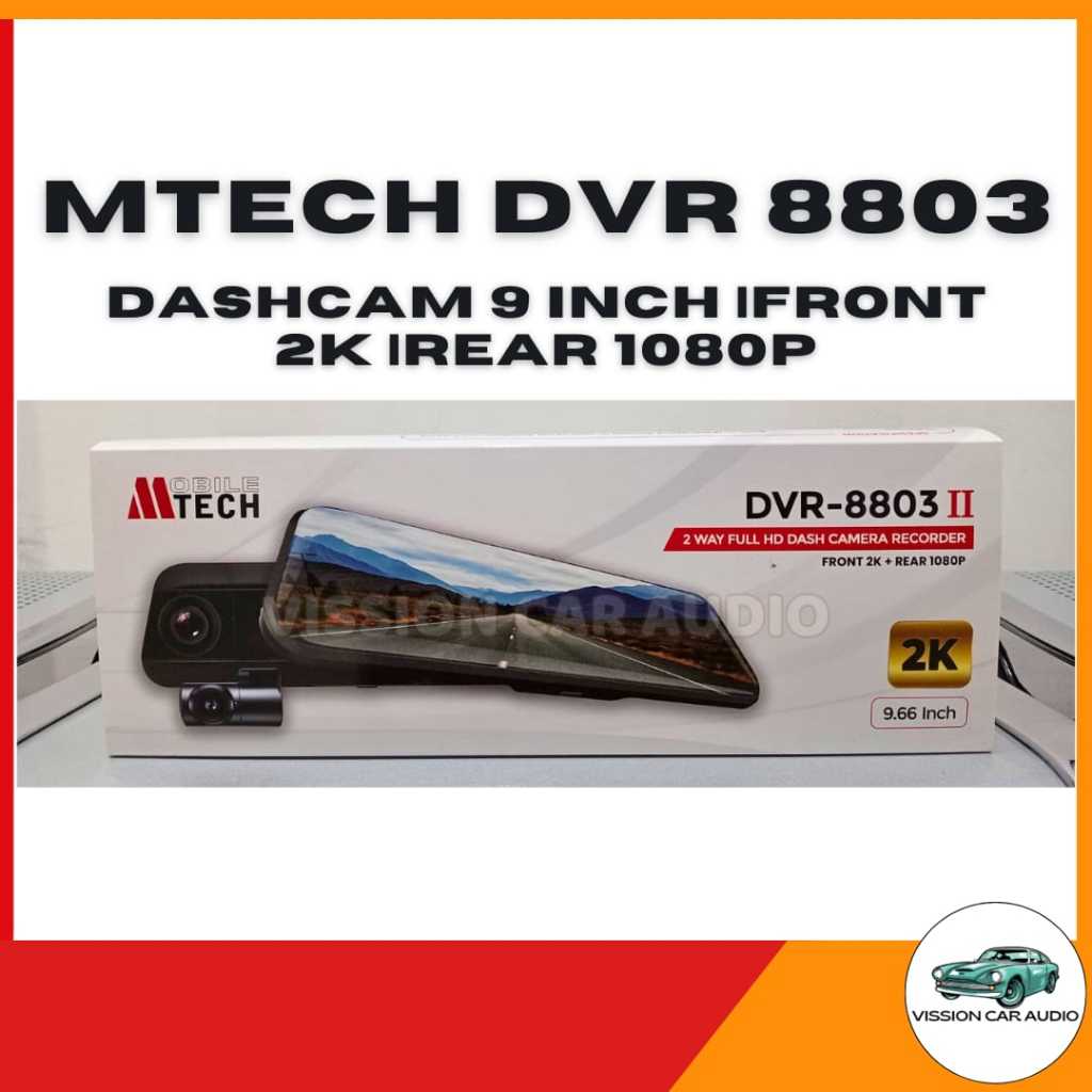 Dvr spion mtech dvr-8803 II dashcam spion mtech/mobiletech 9.66 inch 2K+support wifi free memory