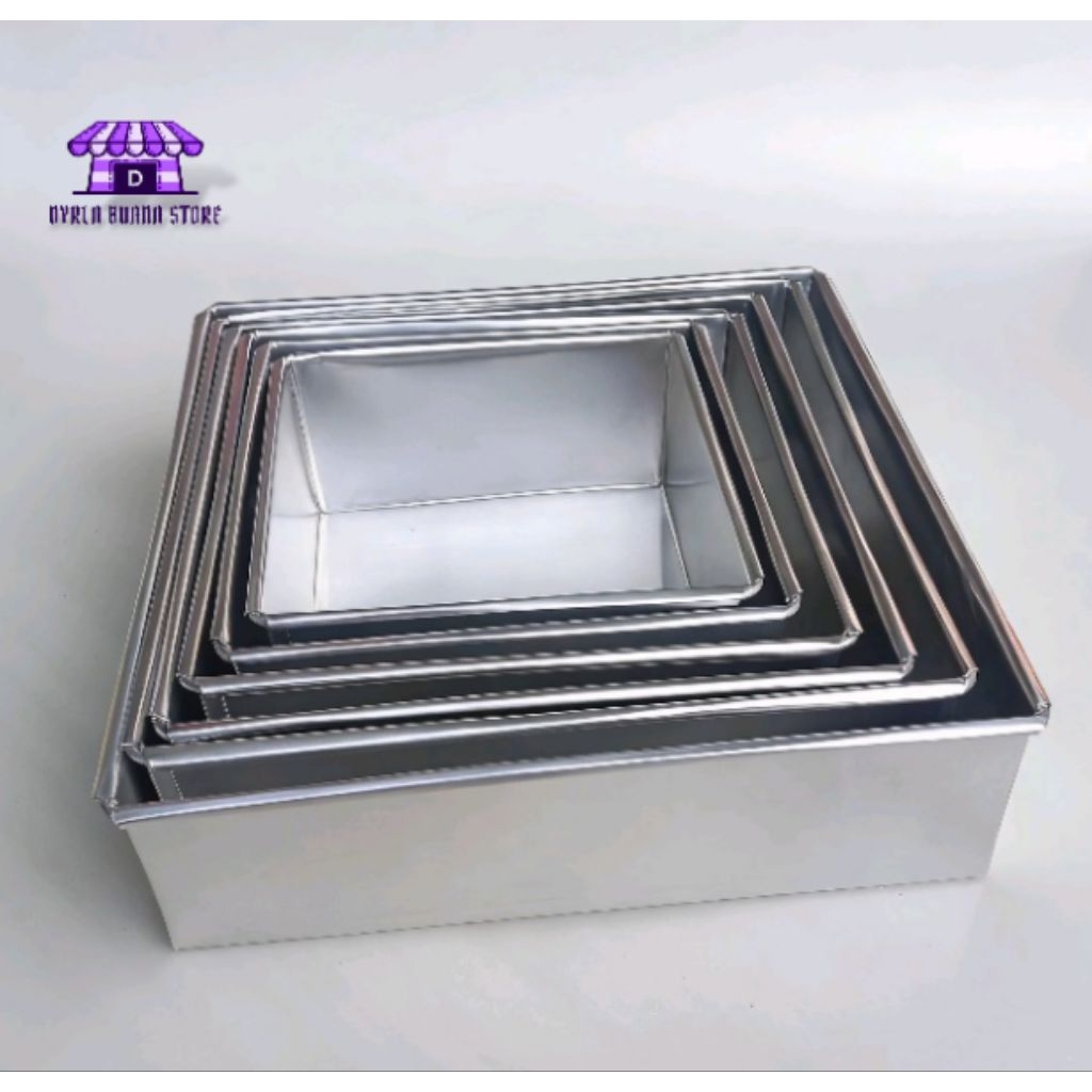 Loyang kotak ukuran 8x8x7cm || 10x10x7cm || 12x12x7cm || 14x14x7cm || 16x16x7cm || 18x18x7cm || 20x2