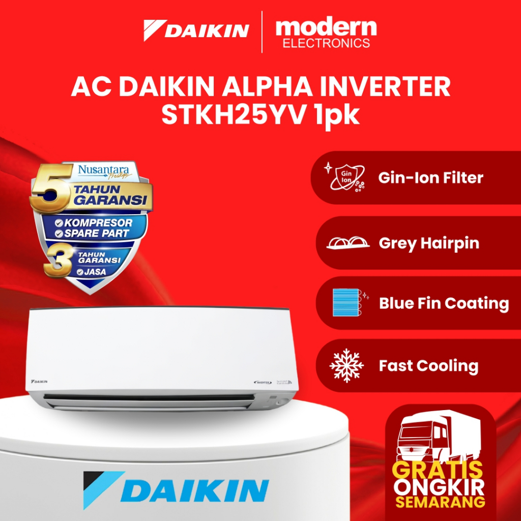 AC DAIKIN ALPHA INVERTER 1 PK STKH25YV UNIT ONLY (INDOOR & OUTDOOR)
