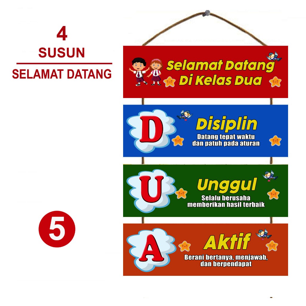 Dekorasi Pintu Kelas Selamat Datang Di Kelas Dua Hiasan Gantung Pintu Kelas