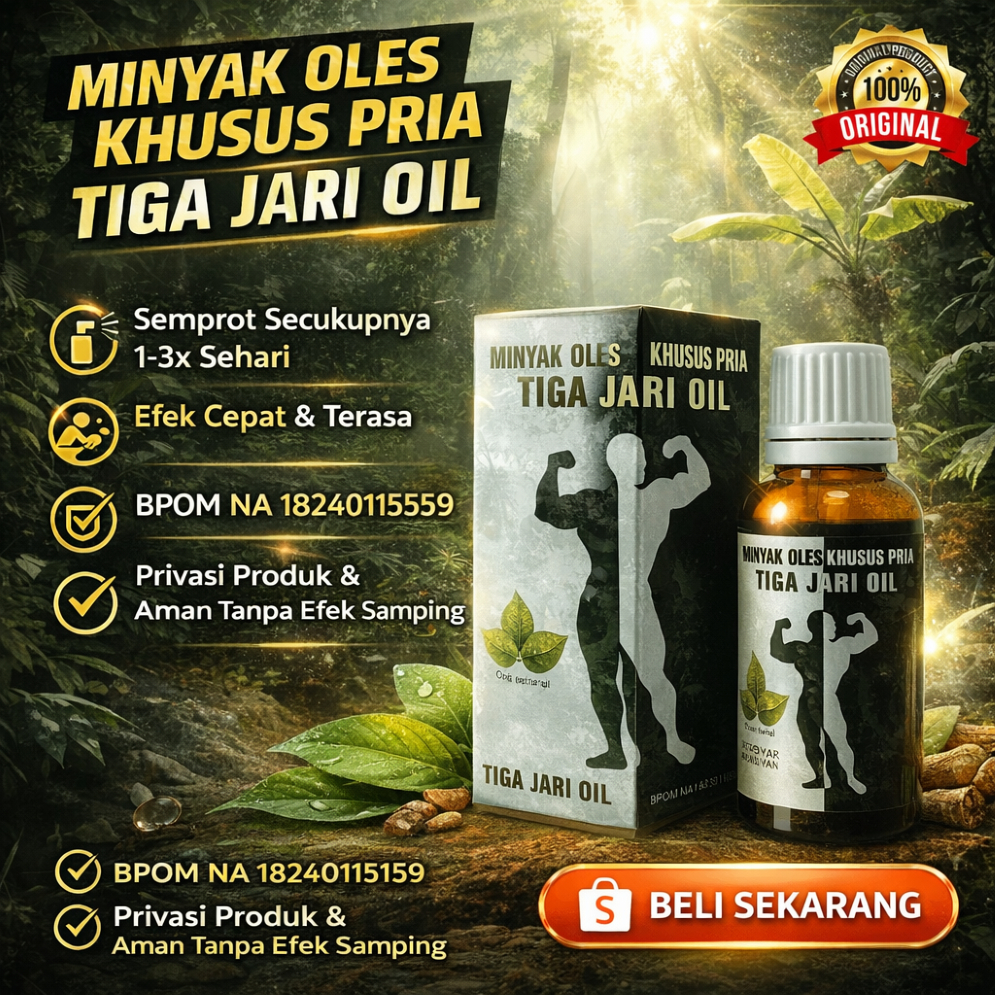 DAUN BUNGKUS PAPUA HERBAL TIGA JARI OIL PENAMBAH UKURAN PRIA  Daun Bungkus Papua 30ml ORIGINAL