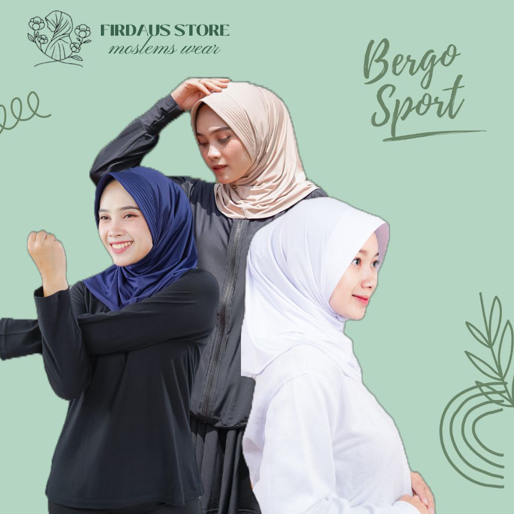Firdaus Store - Hijab Bergo Sport Instan - Hijab -Kerudung - BergoInstan