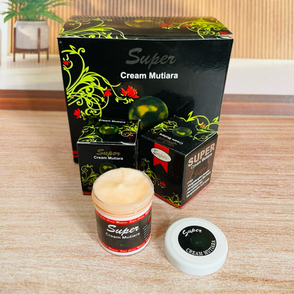 Lusinan Cream sp mutiara hitam segel merah
