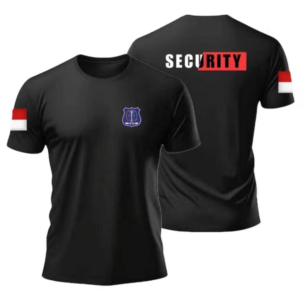KAOS SECURITY MERAH PUTIH KOTAK // SECURITY