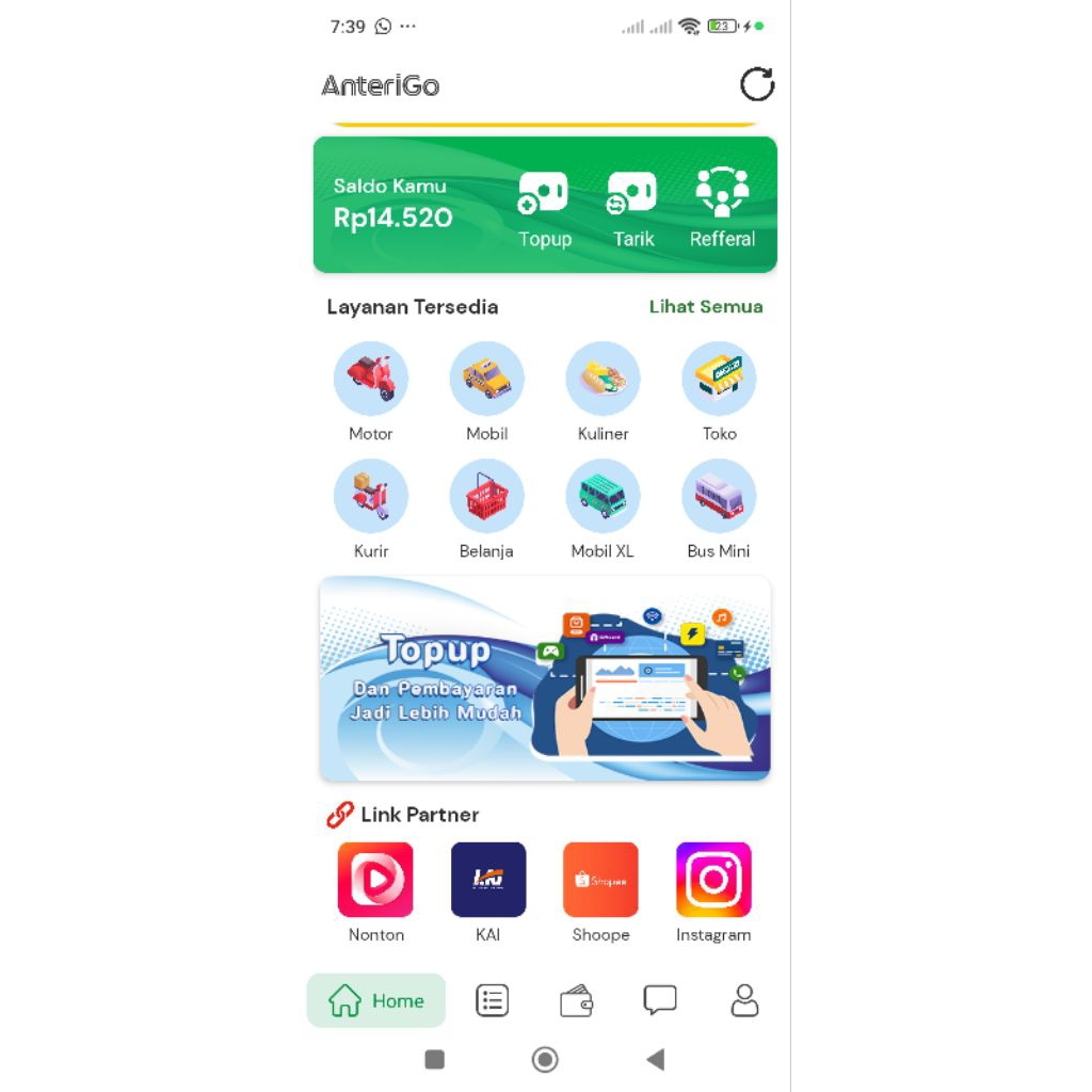Aplikasi transfortasi online ojek online