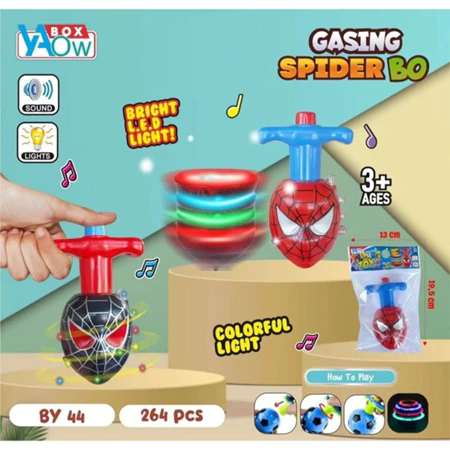 Mainan Anak Gangsing Putar Lampu LED Musik SPIDERMAN VENOM / Gasing Mainan Karakter Seru Nyala Flash