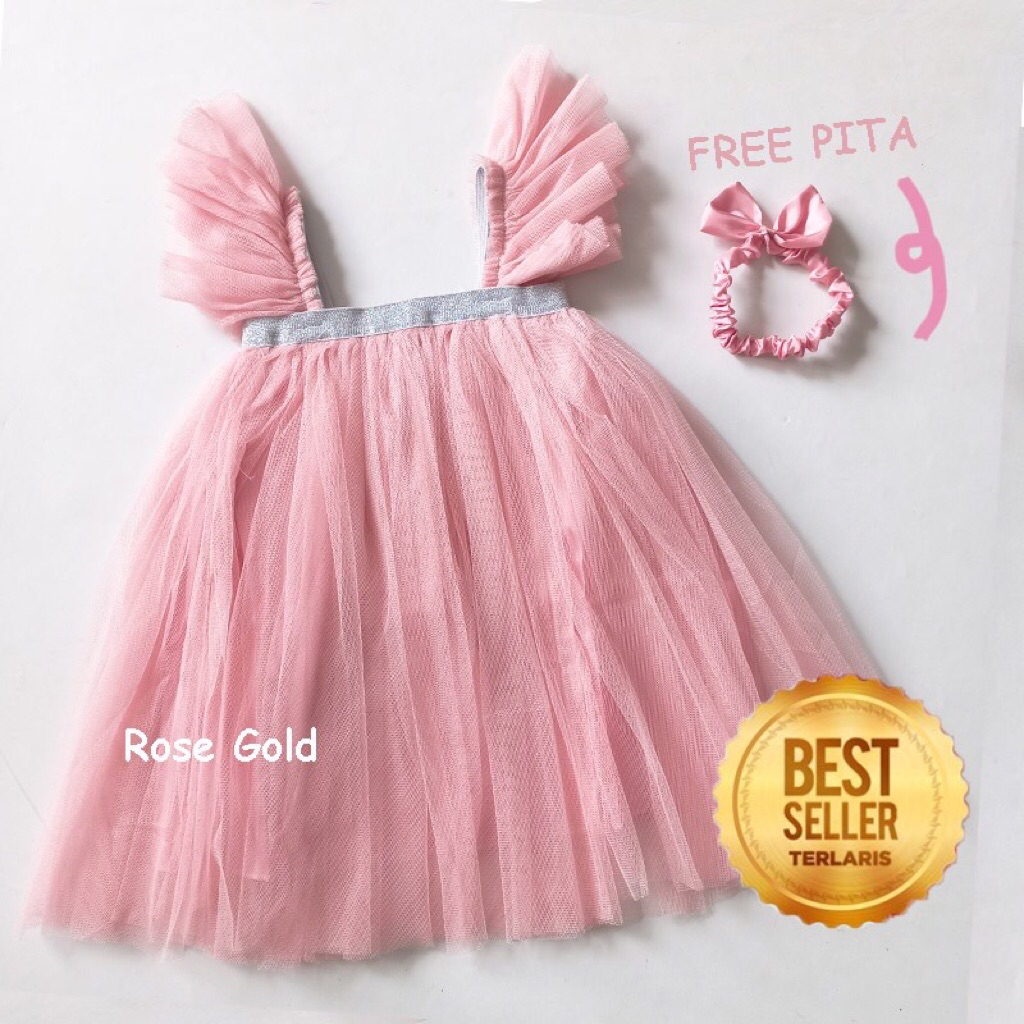 Gaun Bayi Perempuan 1 Tahun Import Lucu Warna Hitam Putih Lilac Sage Dress Pesta Bayi Cewek 12 Bulan