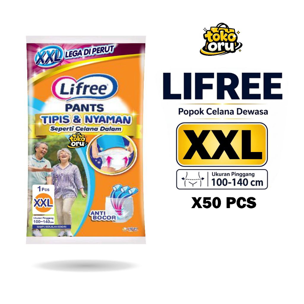 Lifree Popok Celana Dewasa XXL isi 50 pcs Anti Bocor