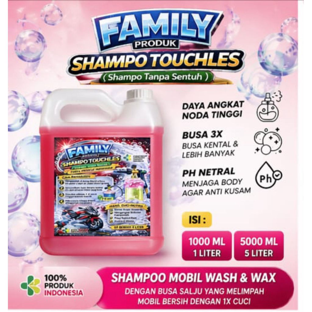 FAMILY Shampo Touchless Motor Mobil | Shampo Tanpa Sentuh | Extra Touchless Shampo