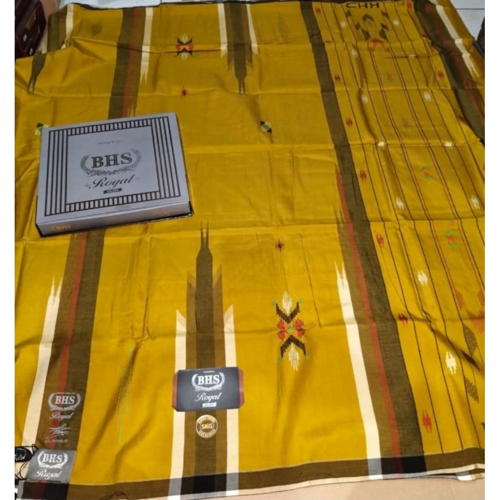 Sarung BHS Royal SKG Silver Lawas Spunsilk Mercerized Songket Timbul ATBM Limited (Bisa COD)