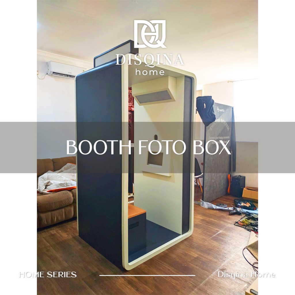 Booth Foto Custom Minimalis Photobooth Box Event Mesin Foto Otomatis Modern Self Photo Studio
