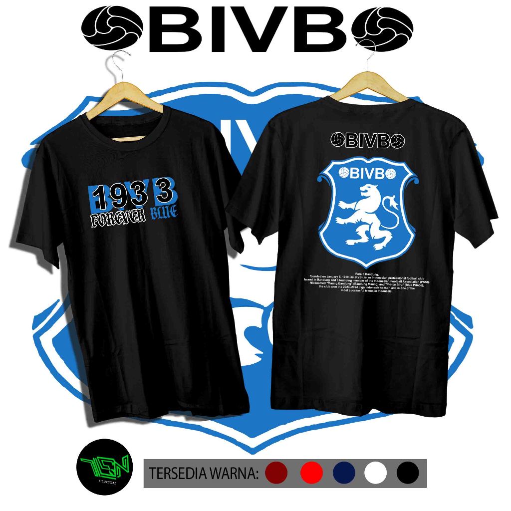 COD KAOS BVB BANDOENG INLANDSCHE VOETBAL BOND PRIA WANITA BAJU BOLA PERSIB BANDUNG FOREVER BLUE