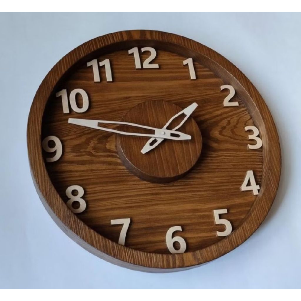 jam dinding ukuran 40 cm . jam dinding kayu jati klasik