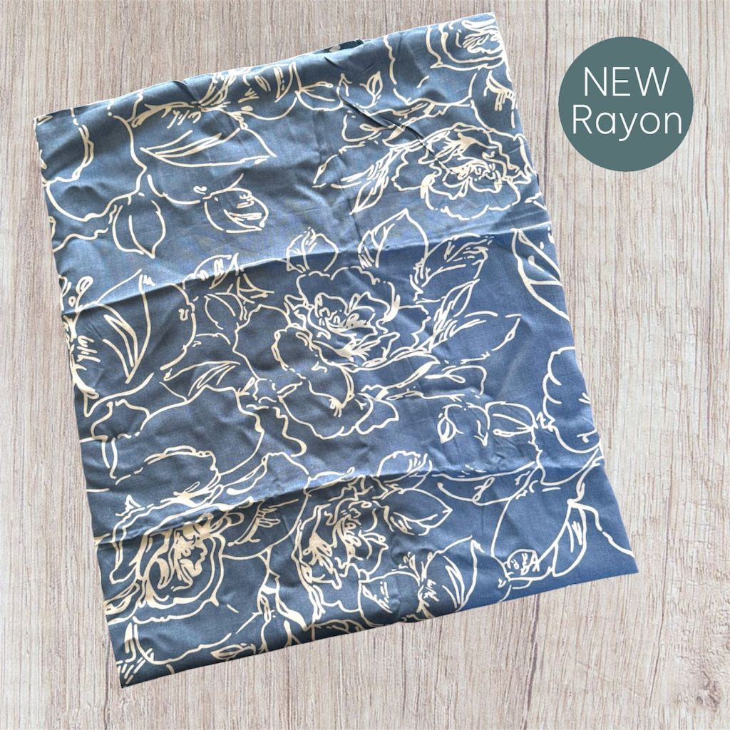 kain katun rayon viscose premium motif bunga besar