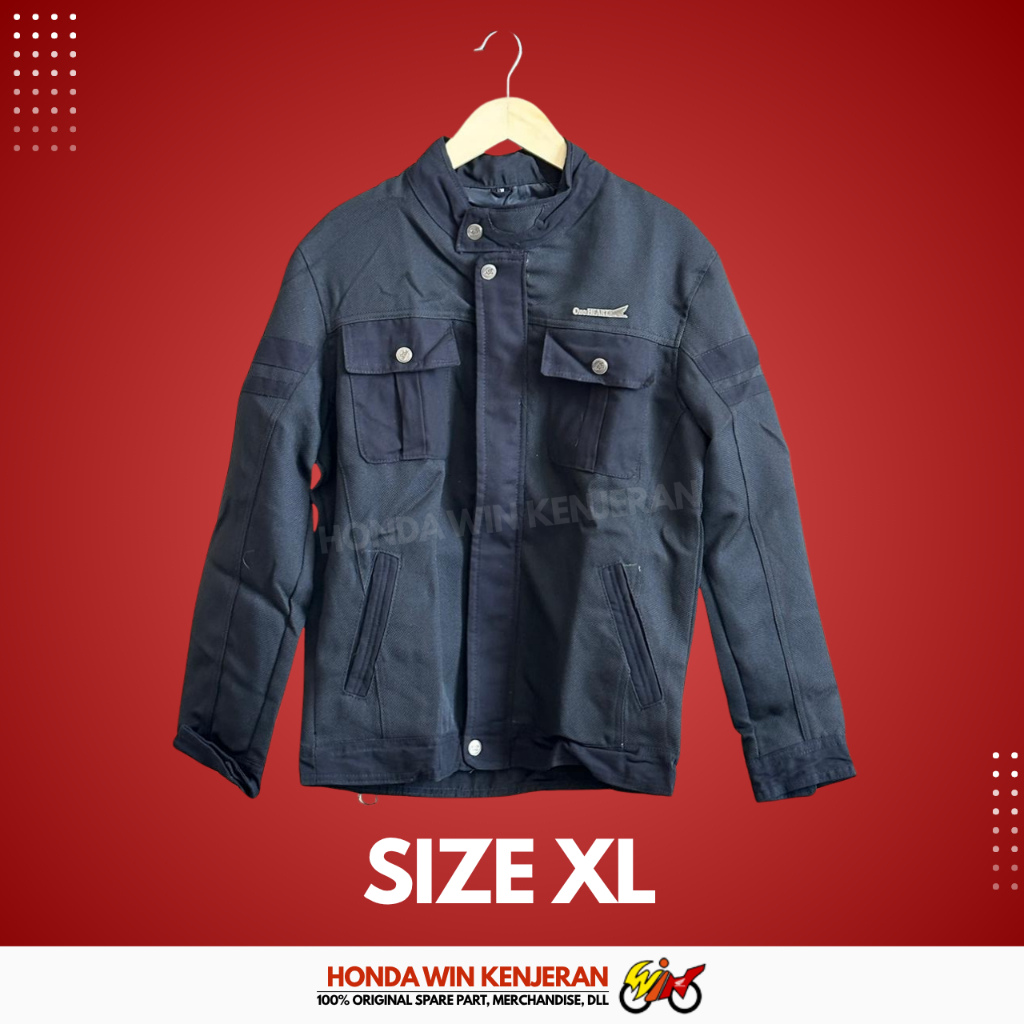 JAKET SEPEDA MOTOR ONE HEART HONDA ORIGINAL BLACK 4 XL