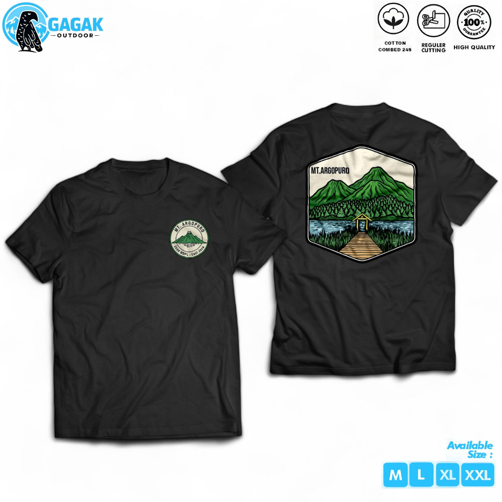 gagak outdoor Kaos Gunung Argopuro Cotton Combed - Unisex Pria dan Wanita pendaki gunung indonesia 2