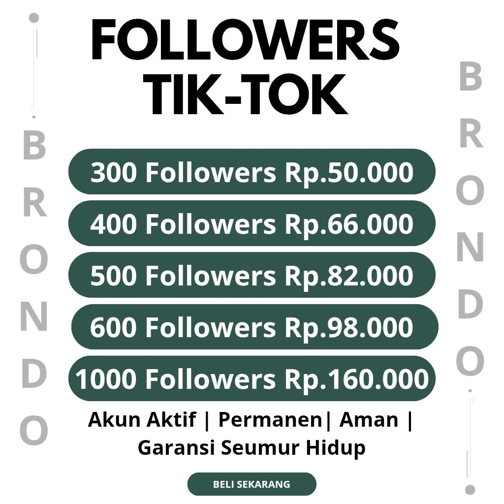 Follower Tiktok Indonesia Reel Aktif Permanen Aman Bergaransi Bisa di pakai untuk kebutuhan Affiliet