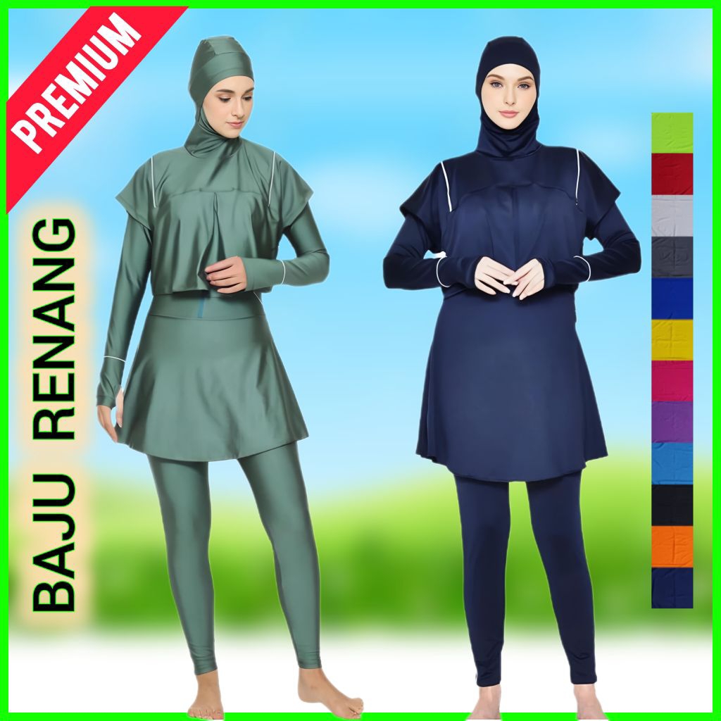 Baju Renang Rok Wanita Muslim Dewasa & Remaja Syar'i Tersedia Hingga Size Jumbo Pakaian Berenang Per