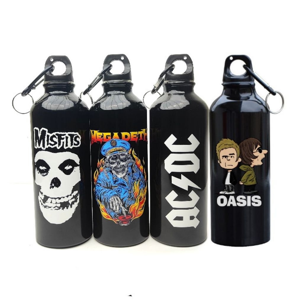 Tumbler carbiner logo band acdc - botol tumbler misfit - tumbler skena Megadeath - botol minum oasis