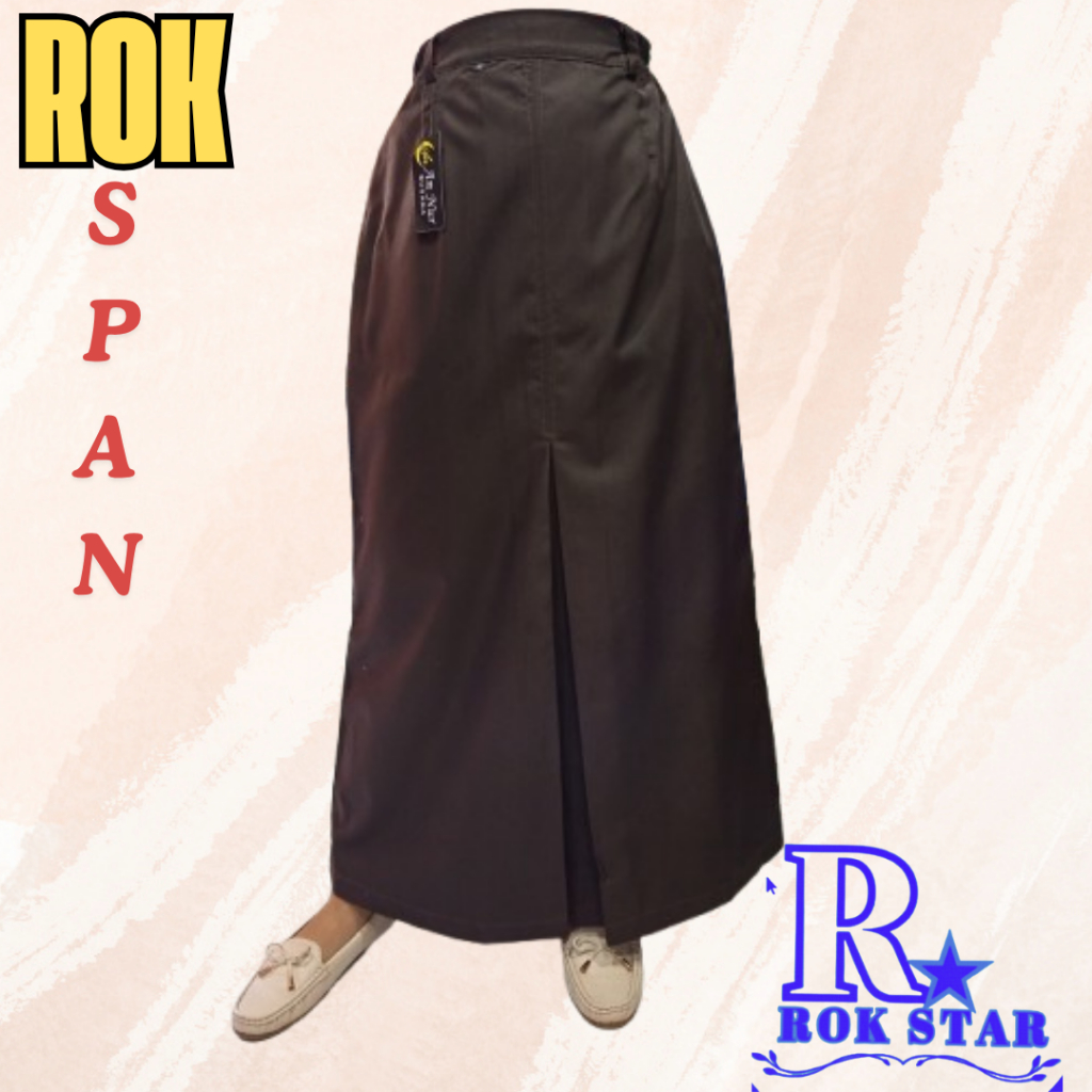 Rok Seragam Sekolah Span Coklat Pramuka Belah Satu Depan / Rok Pramuka Belah Depan