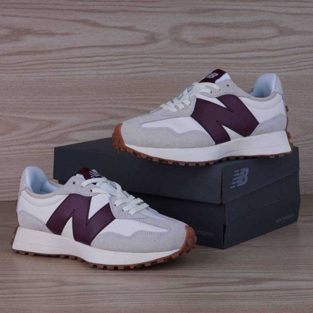 Sepatu Unisex NB 327 Moonbeam White Burgundy